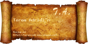 Terem Adrián névjegykártya